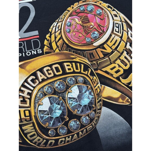 Vintage 1992 Chicago Bulls Back 2 Back Champions T-Shirt Small NWT USA - Picture 6 of 10